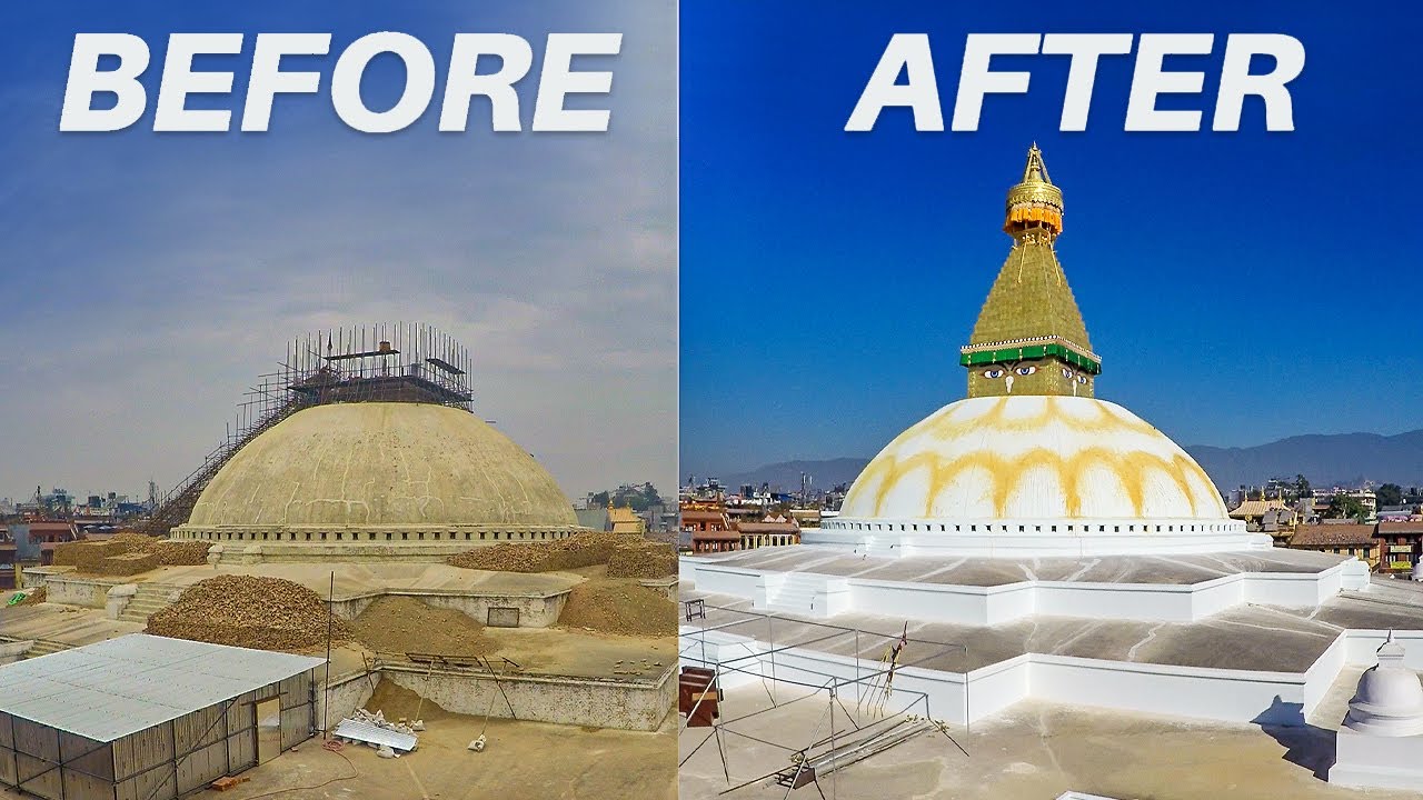 Boudha Stupa Timelapse Renovation Movie Youtube