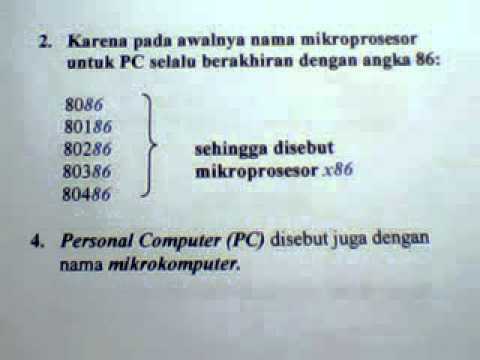 Mikroprosesor 01a: arti mikroprosesor x86 (dasar)