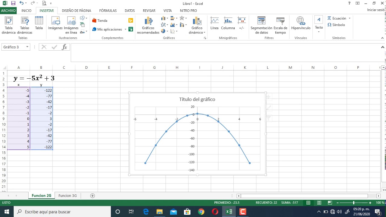 Graficar Funciones en Excel - YouTube