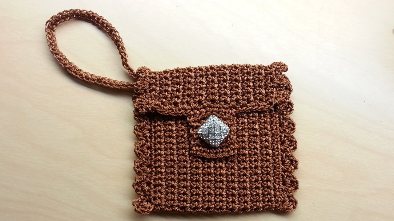 #Crochet Cute Wrist #Wallet Coin #Purse #tutorial Nylon Thread! - YouTube