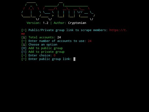 Telegram members adding script using termux