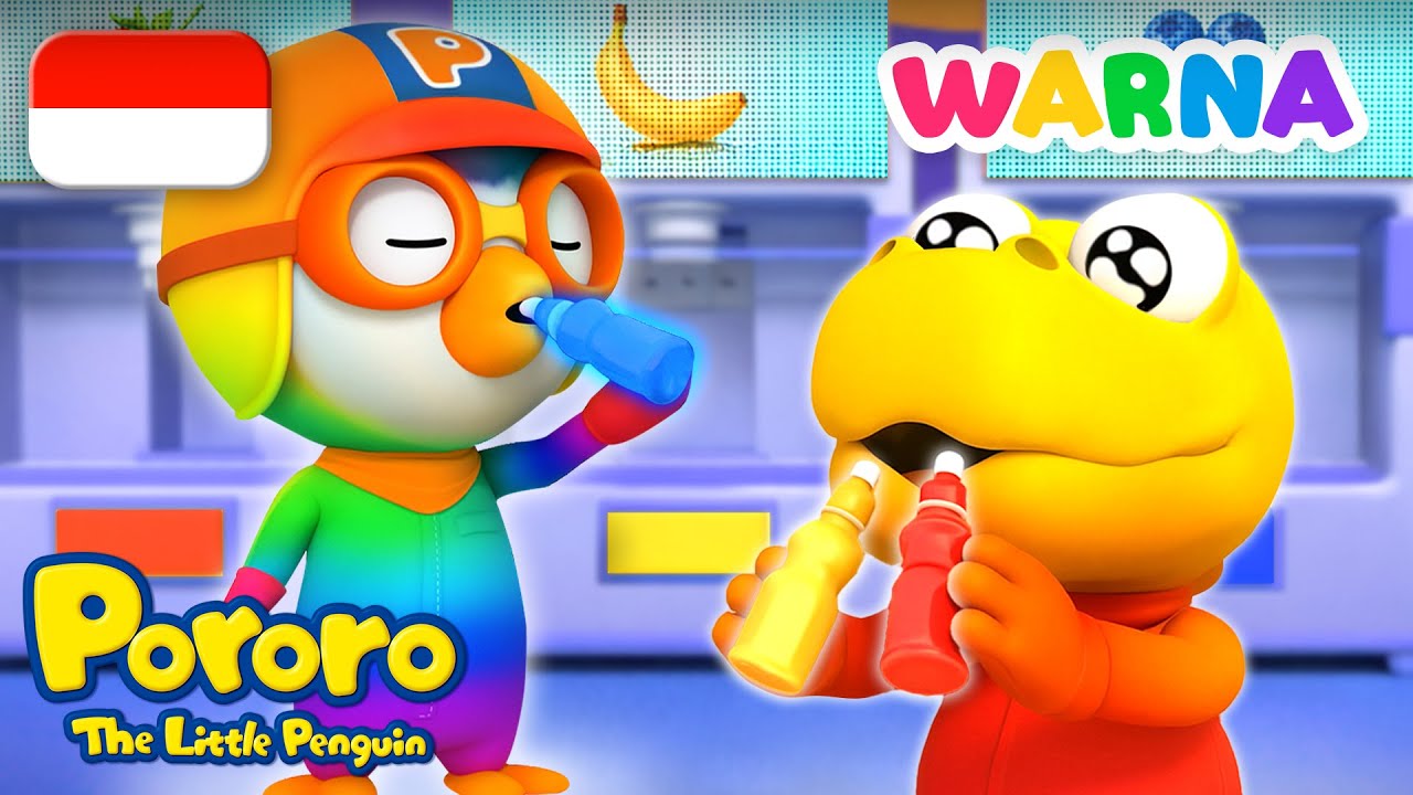 Pororo Bahasa Indonesia | Mesin Penjual Otomatis Pelangi Warna Warni 🎨 Belajar Warna | Kartun Anak