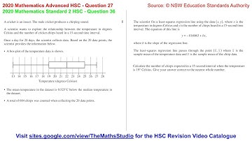 2020 Maths Standard 2 HSC Q36 Solve worded statistics problem involving box plot & bivariate data