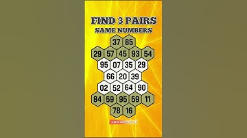 Only 1% Can Find 3 Pairs of the Same Numbers!