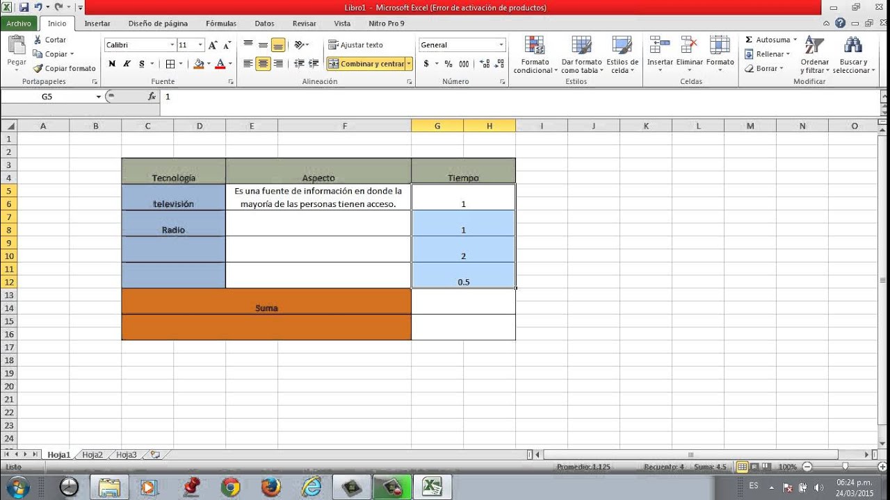 Como dividir una celda en excel