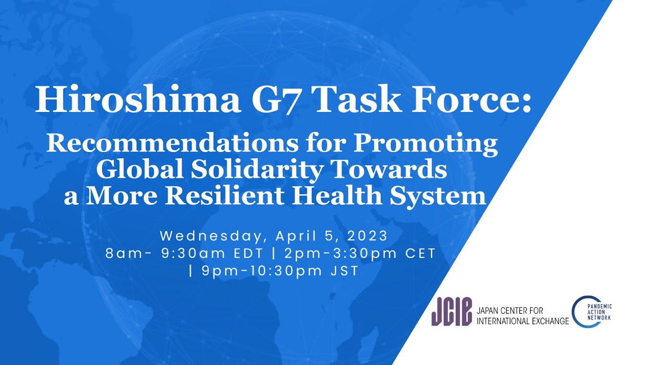 Hiroshima G7 Global Health Task Force Recommendations
