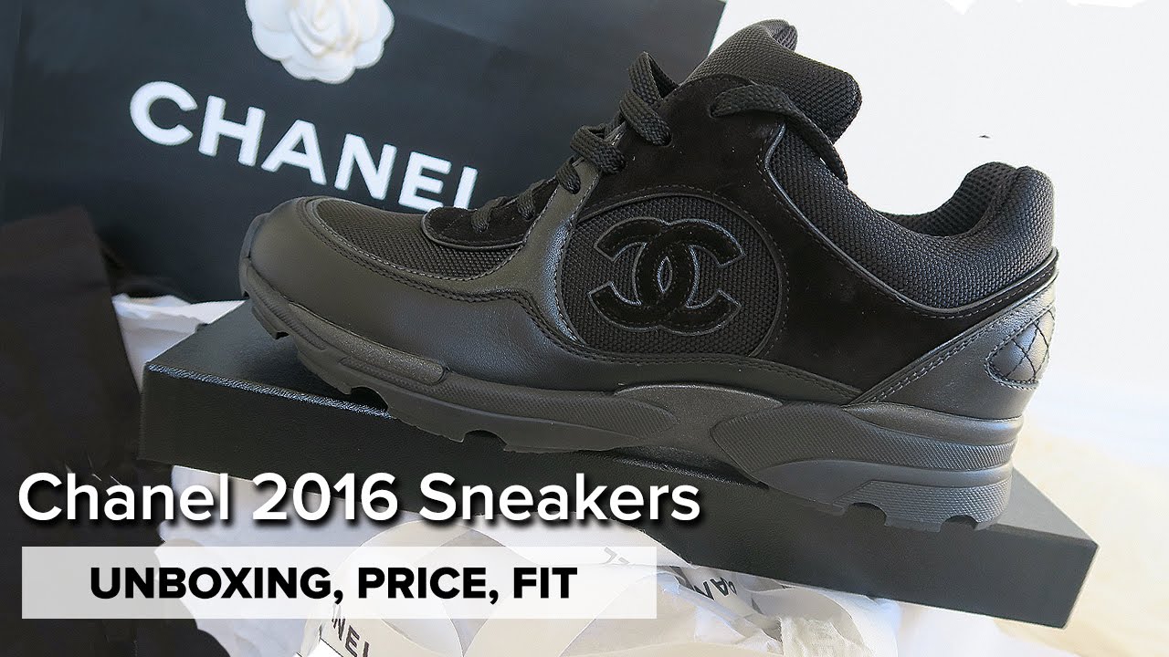 chanel black trainers womens