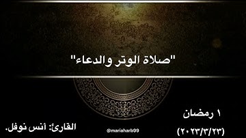صلاة الوتر والدعاء القارئ: أنس نوفل صلاة التراويح من مسجدنا |(١) رمضان (٢٠٢٣/٣/٢٣)