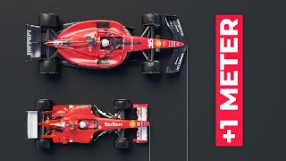 How big are 2023 F1 Cars compared to 2004? | 3D Comparison