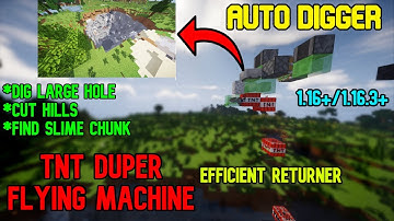 MINECRAFT: Tnt Duper With Flying machine (Auto Digger) 1.16/1.16.3+Very easy & efficient.
