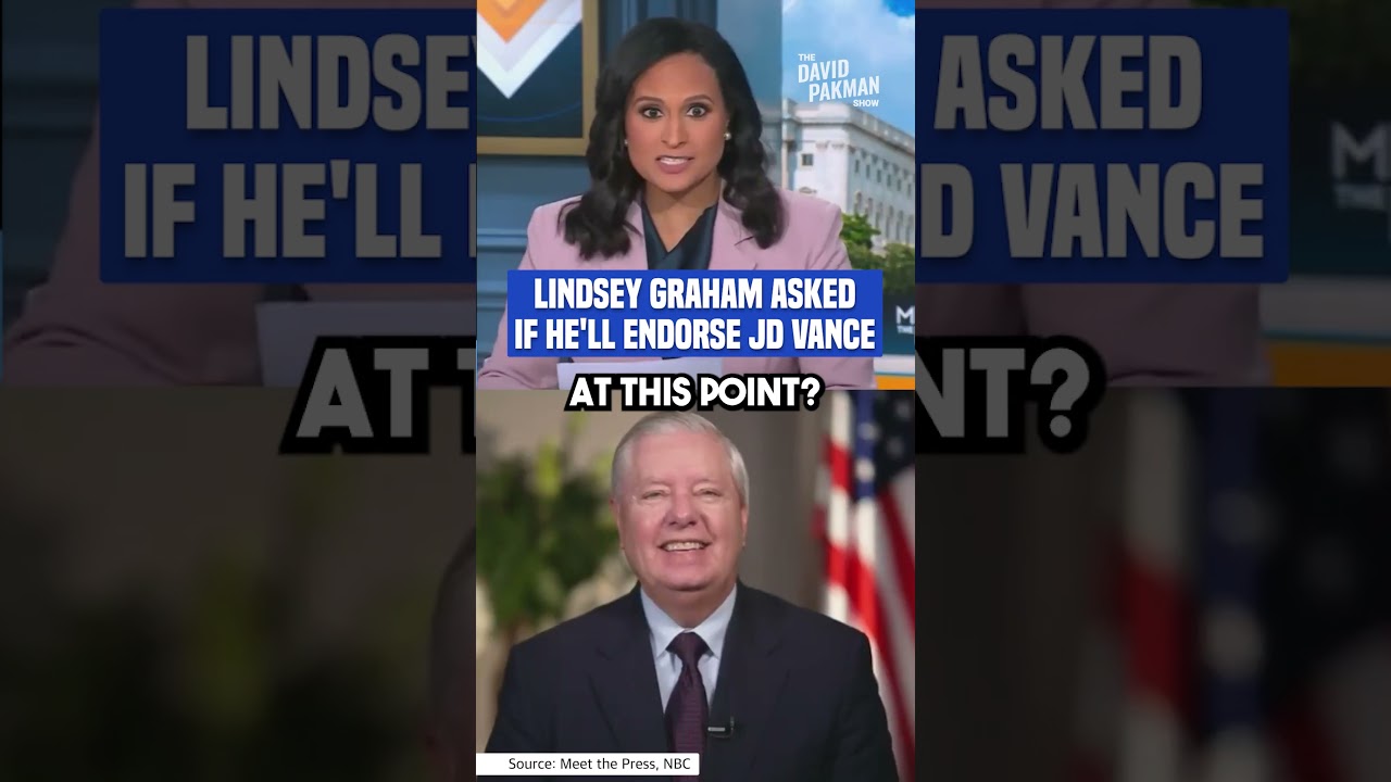 Lindsey Graham panics when asked about endorsing JD Vance for president #shorts