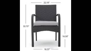 Christopher Knight Home 312471 Delia Outdoor Dining Chair Set of 2, Black