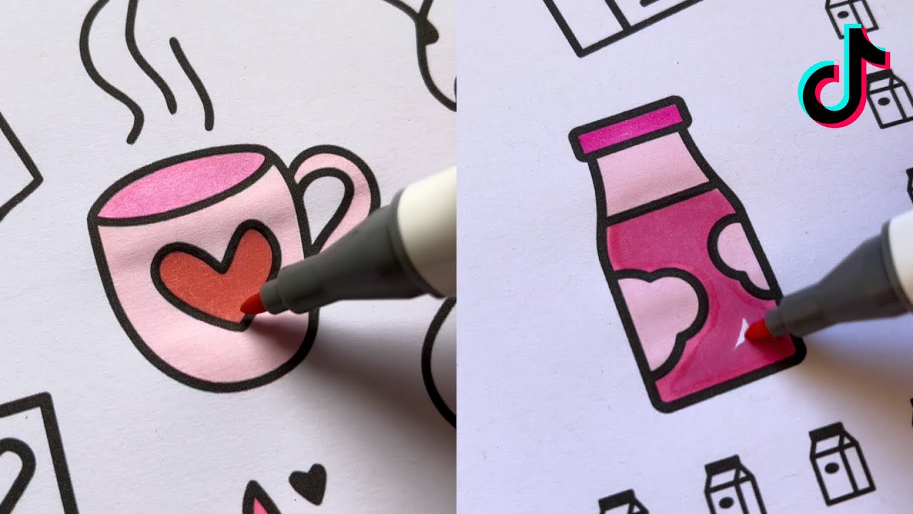 Oddly Satisfying Art Marker TikTok Compilation 🧃🥛🥤☕️ YouTube