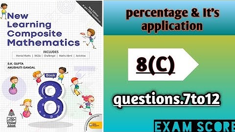 New learning composite mathematics class 8|| percentage and it