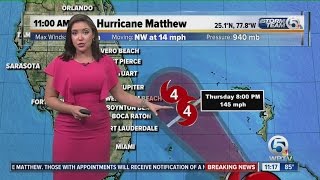 Updated 11 a.m. Thursday Hurricane Matthew advisory