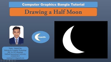 How to draw a halfmoon | OpenGL | Computer Graphics | Creative Coders | Rajesh Das |2021