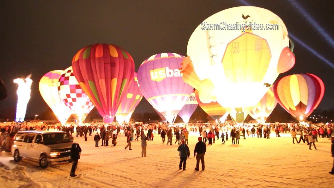 2/8/2014 Hudson, WI Hot Air Balloon Rally After Dark B-Roll