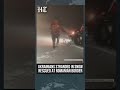 Ukrainians Rescued After Getting Trapped in Snow While Crossing Romania Border | #Shorts