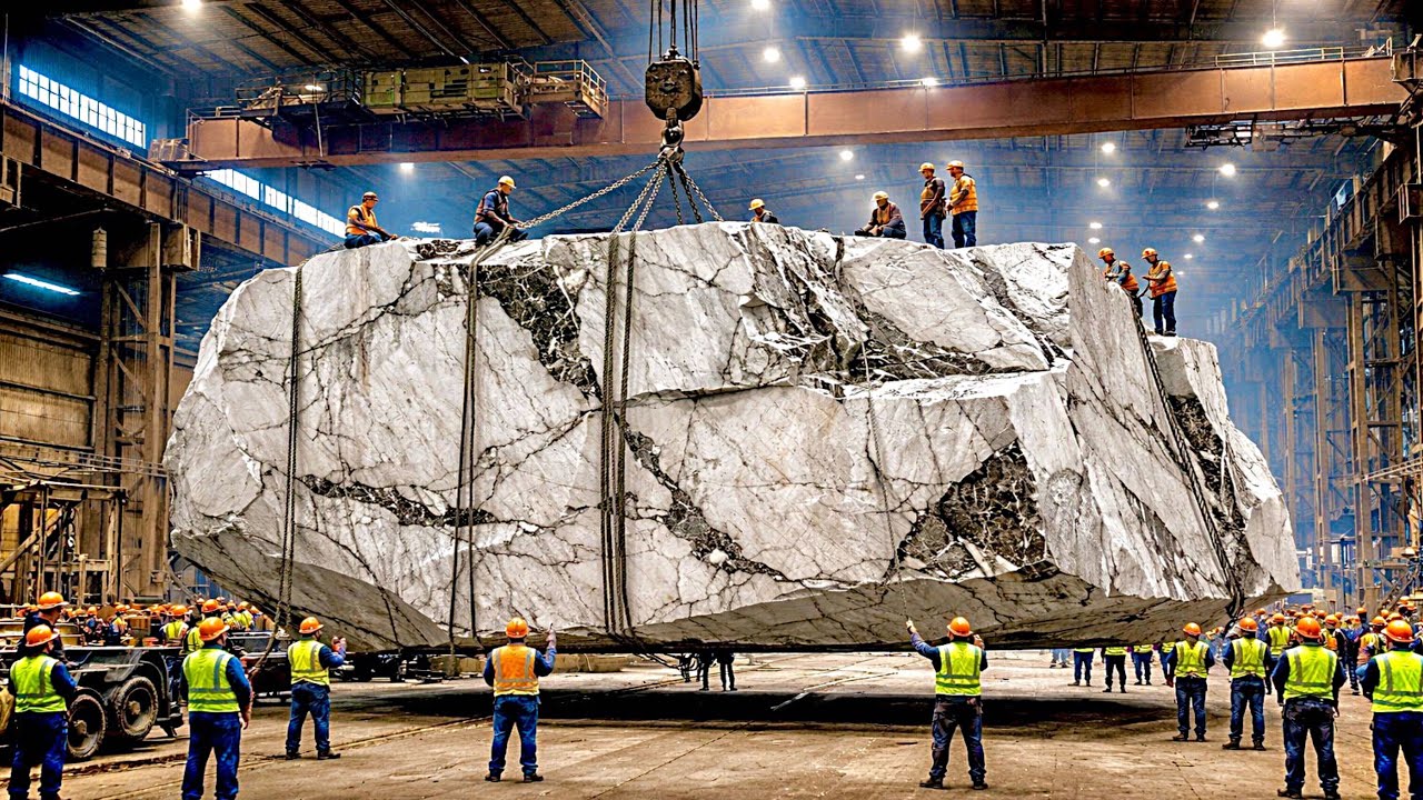 Inside the Factory: Marble Slab Cutting Process That Looks Unreal