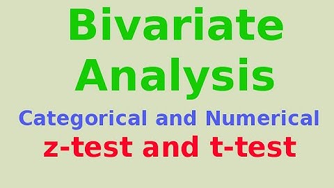 Bivariate Analysis: Categorical and Numerical (z-test and t-test)