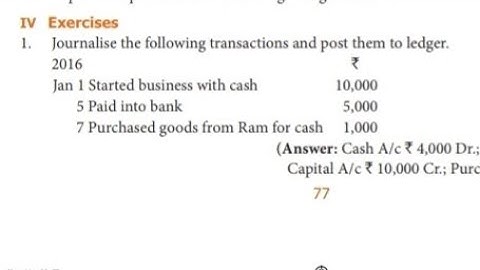 TN STATEBOARD 11TH ACCOUNTANCY - UNIT 4 - LEDGER BOOK BACK EXERCISES NO: 1 EXPLANATION IN TAMIL