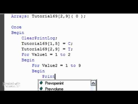 TradeStation EasyLanguage Two Dimensional Arrays - YouTube