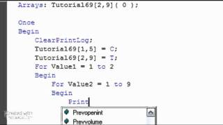 Details TradeStation EasyLanguage Two Dimensional Arrays Update