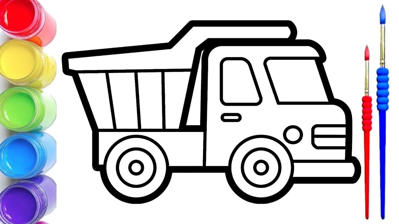 How to Draw a Beautiful Garbage Truck Drawing and Coloring Tutorial for Children