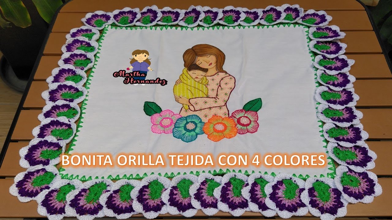 Orilla o Puntilla Tejida Hermosas Flores