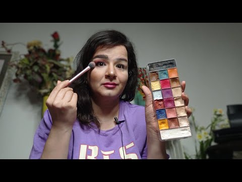 Asmr doing my makeup relaxing#asmr #asmrsounds #asmrtingles