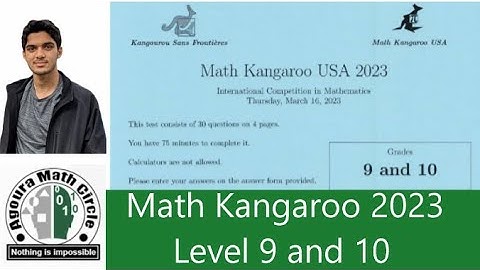 Math Kangaroo 2023 Level 9 and 10| Presented by Shreyam Bhattacharya