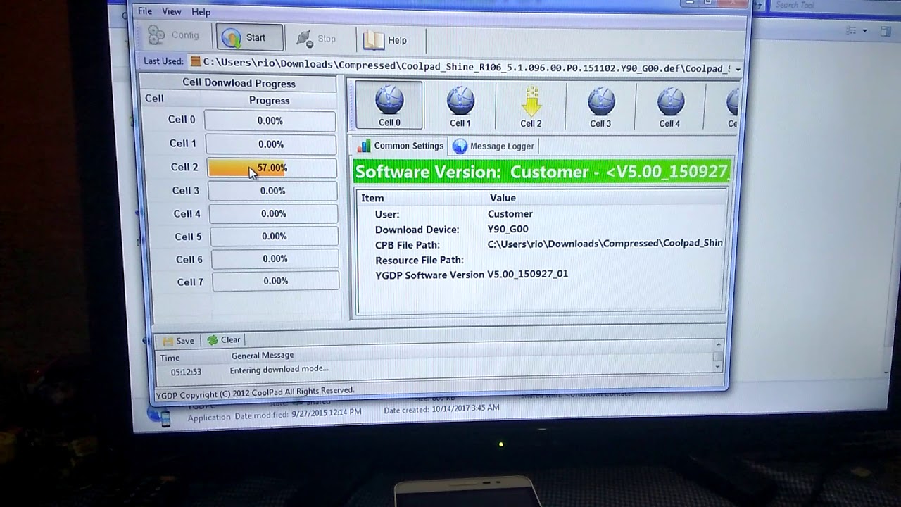 Cara flash coolpad shine