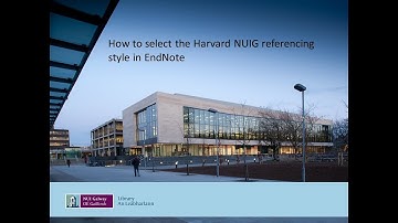 Change reference style to Harvard NUIG in EndNote