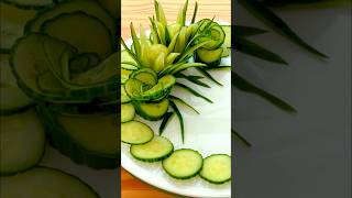 Super Salad Decoration Ideas - Cucumber Plate Decoration Carving Garnish #vegetablecarving