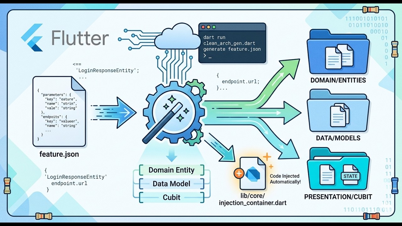 بنيت Code Generator لـ Flutter يولّد Clean Architecture كاملة 🔥 - YouTube
