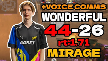 🔥w0nderful (44-26) rt:1.71 +VOICE COMMS l EU FACEIT RANKED (mirage) | Jul 8, 2025 #cs2 #pov