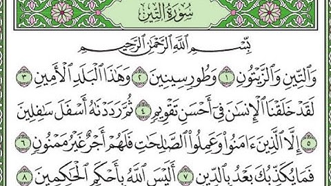 سورة التين مكررة /Surah Al-Tin is repeated