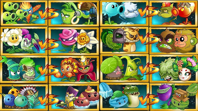 All Plants Level 1 Challenge & Power up! VS Pharaoh Zombie in PvZ 2 Chinese  Version 