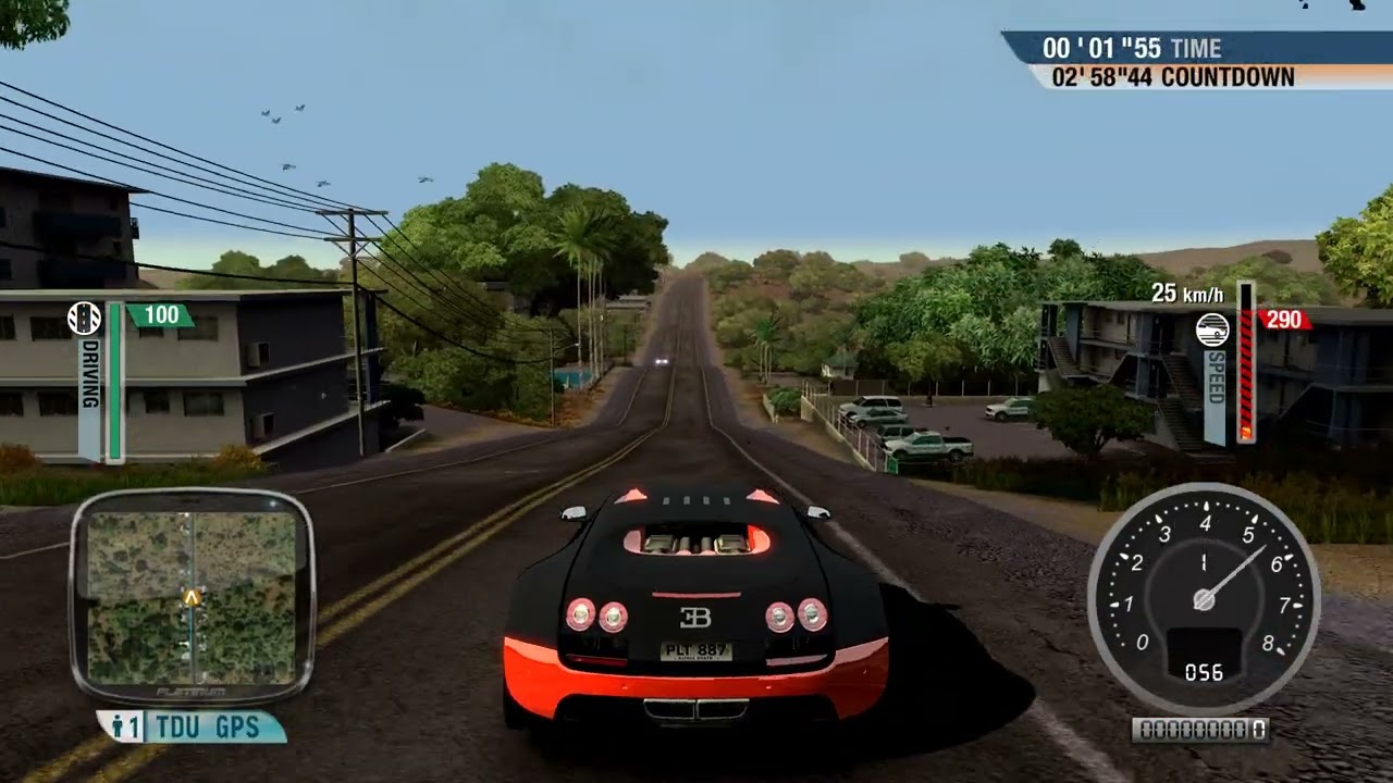 TDU Platinum - Bugatti Veyron Super Sport - 180 mph in heavy traffic