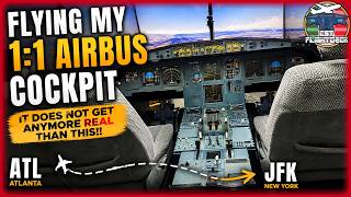 ✈️ Flying a FULL 1:1 Airbus Cockpit to JFK… This Feels TOO REAL!! 🤯 | ATL → JFK 🗽