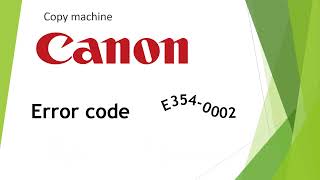 Canon ir c3226 error code 354-0002
