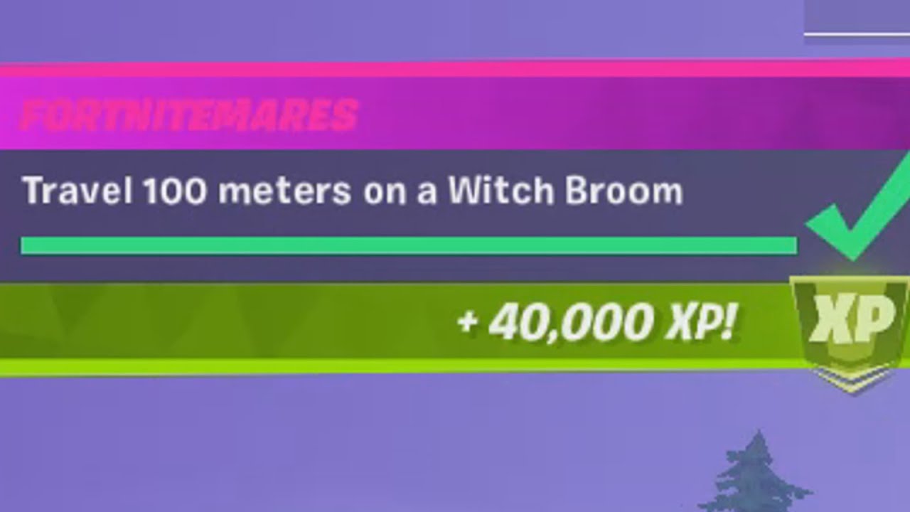 ✅ Travel 100 meters on a Witch Broom - Fortnitemares Challenges