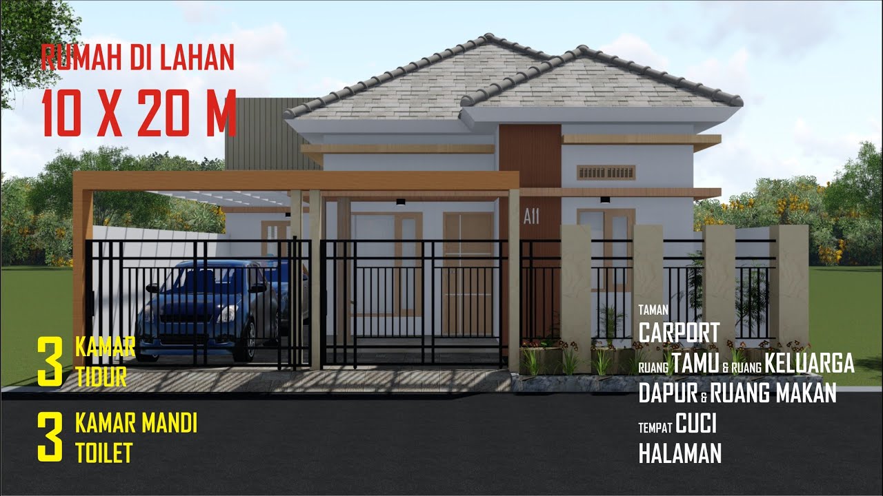 Rumah 1 Lantai Di Lahan 10 X 20 M A11 Youtube