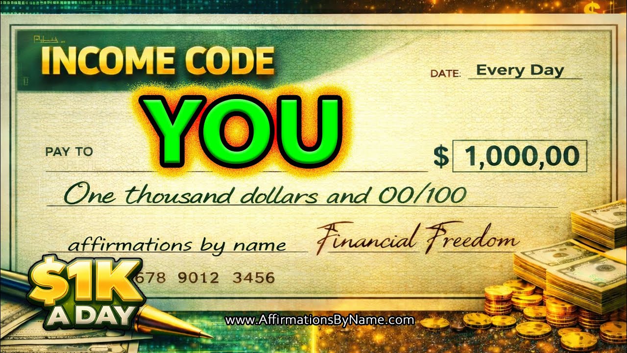 💵 YOUR INCOME IS 1K A DAY | Personalized Affirmations By Name | PART OF THE INCOME CODE SERIES