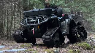 Canam Outlander 6x6  Tracks on Forest Ground