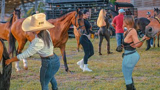 Amazing Rodeo in COLOMBIA Beautiful Women Getting Ready to Ride