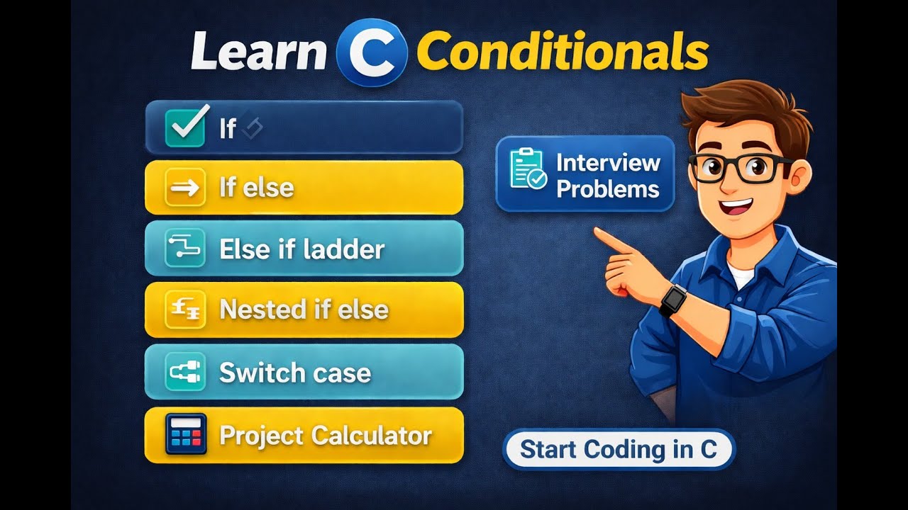 C Programming If Else & Switch Case Explained | Real Interview Questions | Beginner Friendly