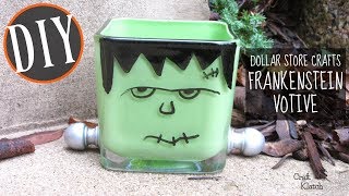 Frankenstein Halloween Votive | Dollar Store Crafts | Craft Klatch