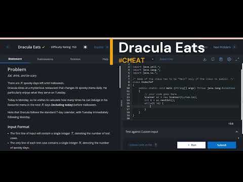 CodeChef Dracula Eats Problem Solution || #CHEAT #coding #codechef #codechefsolution #Starters105