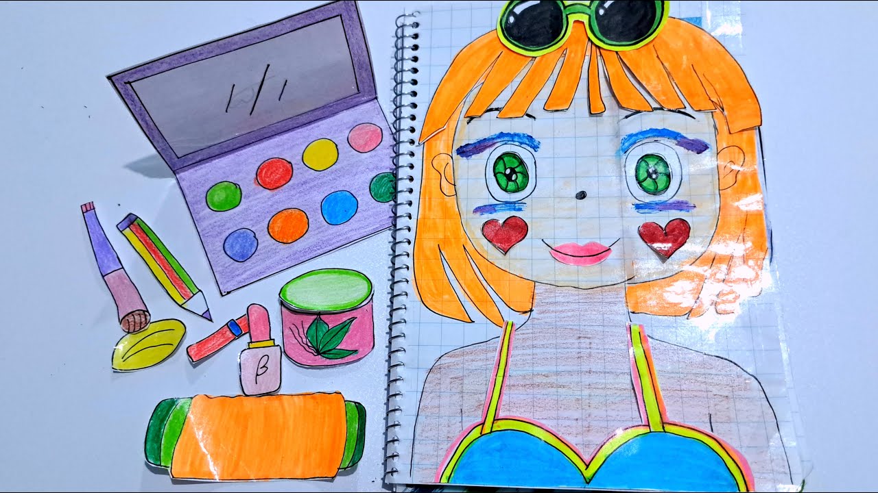 [💸paperdiy💸]Asmr makeup with paper💄|makeup art |paper play - YouTube